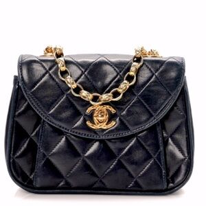 Chanel Classic Bijoux Flap black lambskin vintage bag handbag